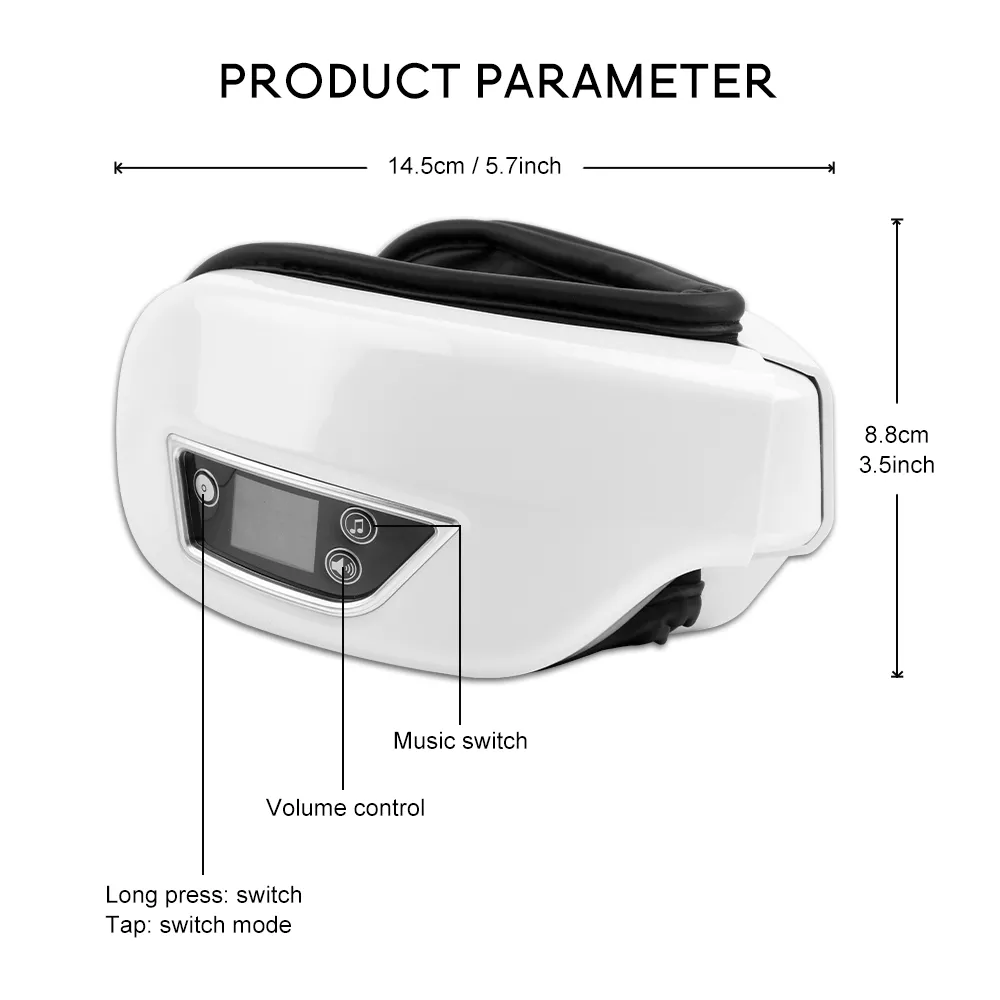 Eye Massager 6D Smart Airbag Vibration Eye Care Instrument Hot Compress Bluetooth Eye Massage Glasses Fatigue Pouch & Wrinkle Eye Massager 6D Smart Airbag Vibration Eye Care Instrument Hot Compress Bluetooth Eye Massage Glasses Fatigue Pouch & Wrinkle