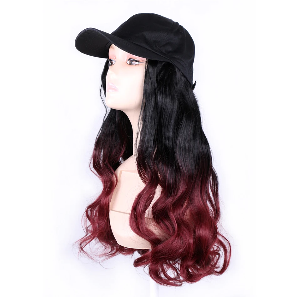 TMT Hat Wig Synthetic Long Straight Hair Body Wave Baseball Cap Wigs for Women Ombre Blond Brown Cap with Hair Wig TMT Hat Wig Synthetic Long Straight Hair Body Wave Baseball Cap Wigs for Women Ombre Blond Brown Cap with Hair Wig