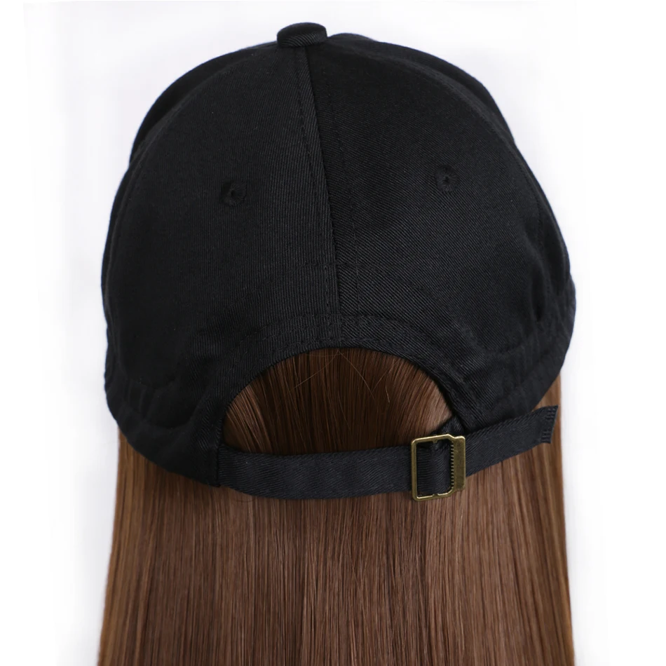 TMT Hat Wig for Women Synthetic Hair 22 Inch Long Body Wave Baseball Hat with Hair Straight Ombre Brown Blond Grey Cap Wig TMT Hat Wig for Women Synthetic Hair 22 Inch Long Body Wave Baseball Hat with Hair Straight Ombre Brown Blond Grey Cap Wig