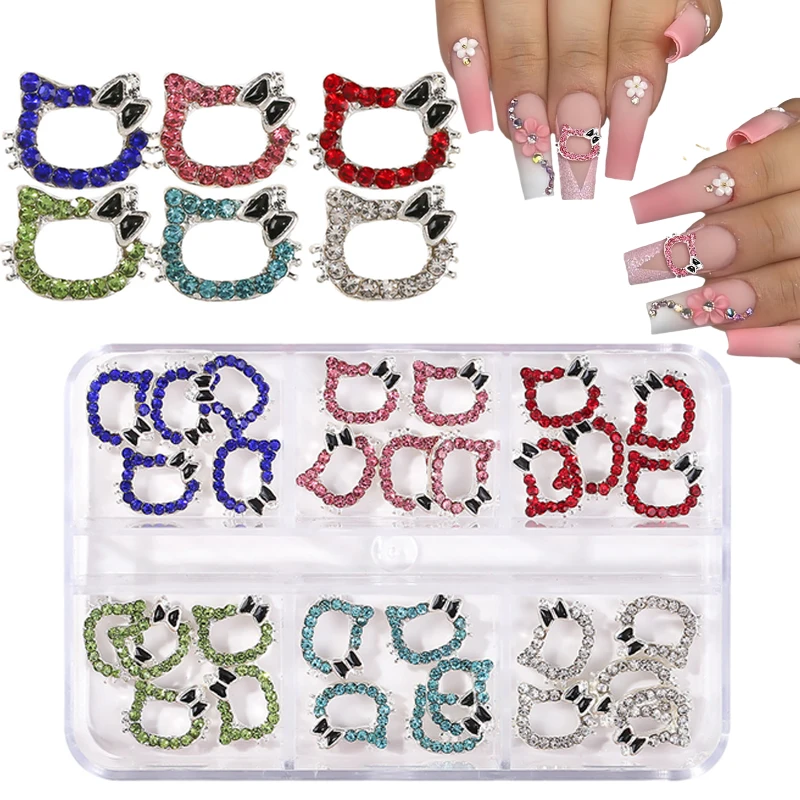 60/30/10PCS Hello Kitty 3D Nail Charms Alloy Full Diamond Jewelry Nail Rhinestone Charms Crystal Nail Manicure Cartoon,Sanrio 60/30/10PCS Hello Kitty 3D Nail Charms Alloy Full Diamond Jewelry Nail Rhinestone Charms Crystal Nail Manicure Cartoon,Sanrio
