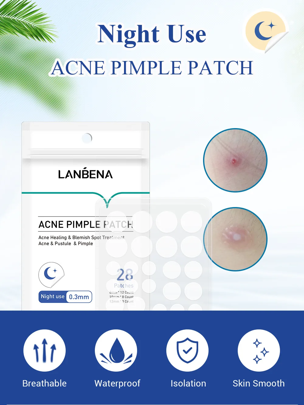 LANBENA Invisible Acne Pimple Patch Face Mask Acne Pimple Blemish Removal Stickers Acne Treatment Master Daily / Night Use LANBENA Invisible Acne Pimple Patch Face Mask Acne Pimple Blemish Removal Stickers Acne Treatment Master Daily / Night Use