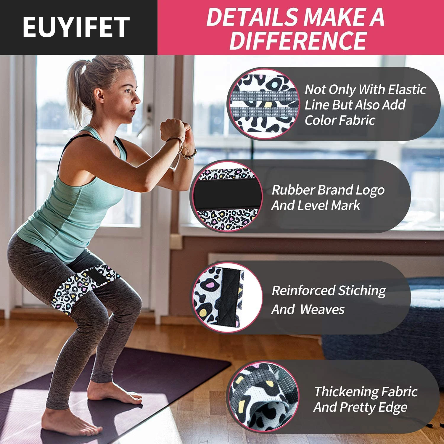 Exercise Resistance Bands for Legs Butt Fabric Non-Slip Squat Booty Bands for Working Out Hip Thigh Glute Stretch Fitness Loops Exercise Resistance Bands for Legs Butt Fabric Non-Slip Squat Booty Bands for Working Out Hip Thigh Glute Stretch Fitness Loops