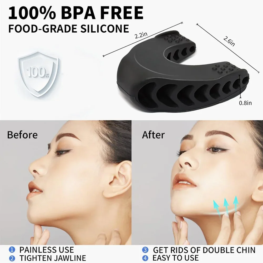 Jaw Exerciser Neck Toning Jawline Shape Face Muscle Trainer Facial Muscle Faceshape Fitness Resistance Level Double Chin Reducer Jaw Exerciser Neck Toning Jawline Shape Face Muscle Trainer Facial Muscle Faceshape Fitness Resistance Level Double Chin Reducer