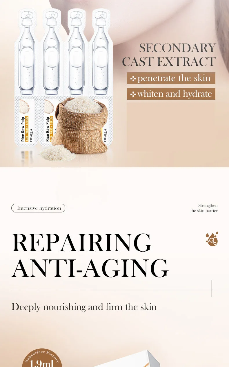 10pcs BIOAQUA White Rice Raw Pulp Face Serum Facial Moisturizing Brightening Firming Facial Essence Beauty Face Skin Care 10pcs BIOAQUA White Rice Raw Pulp Face Serum Facial Moisturizing Brightening Firming Facial Essence Beauty Face Skin Care