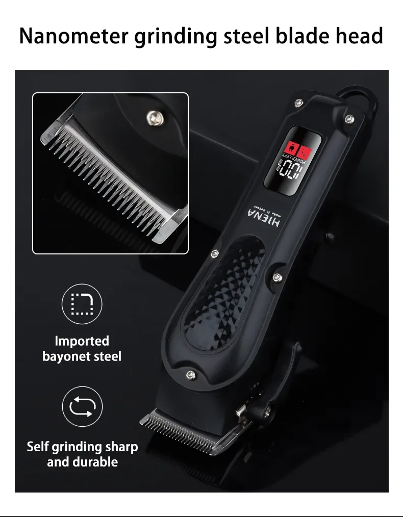 Hiena HYN-212 Electric Hair Clipper UBS Rechargeable Cordless Beard Trimmer Men Powerful Electric Hair Clipper Trimming Tool Hiena HYN-212 Electric Hair Clipper UBS Rechargeable Cordless Beard Trimmer Men Powerful Electric Hair Clipper Trimming Tool