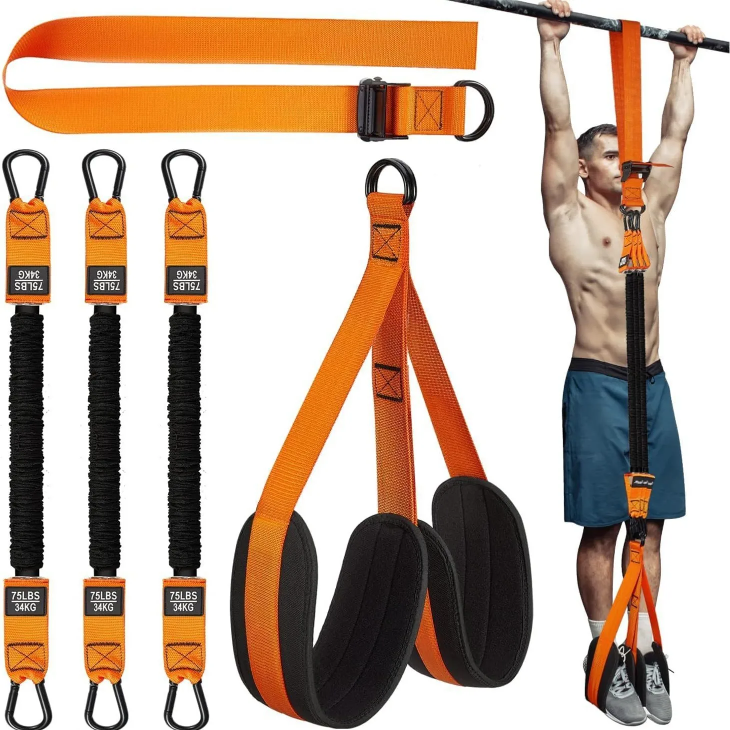 Pull Up Assistance Bands Set Resistance Strap Assist Men Women Hanging Training Chin-up Workout Body Stretching Exercise