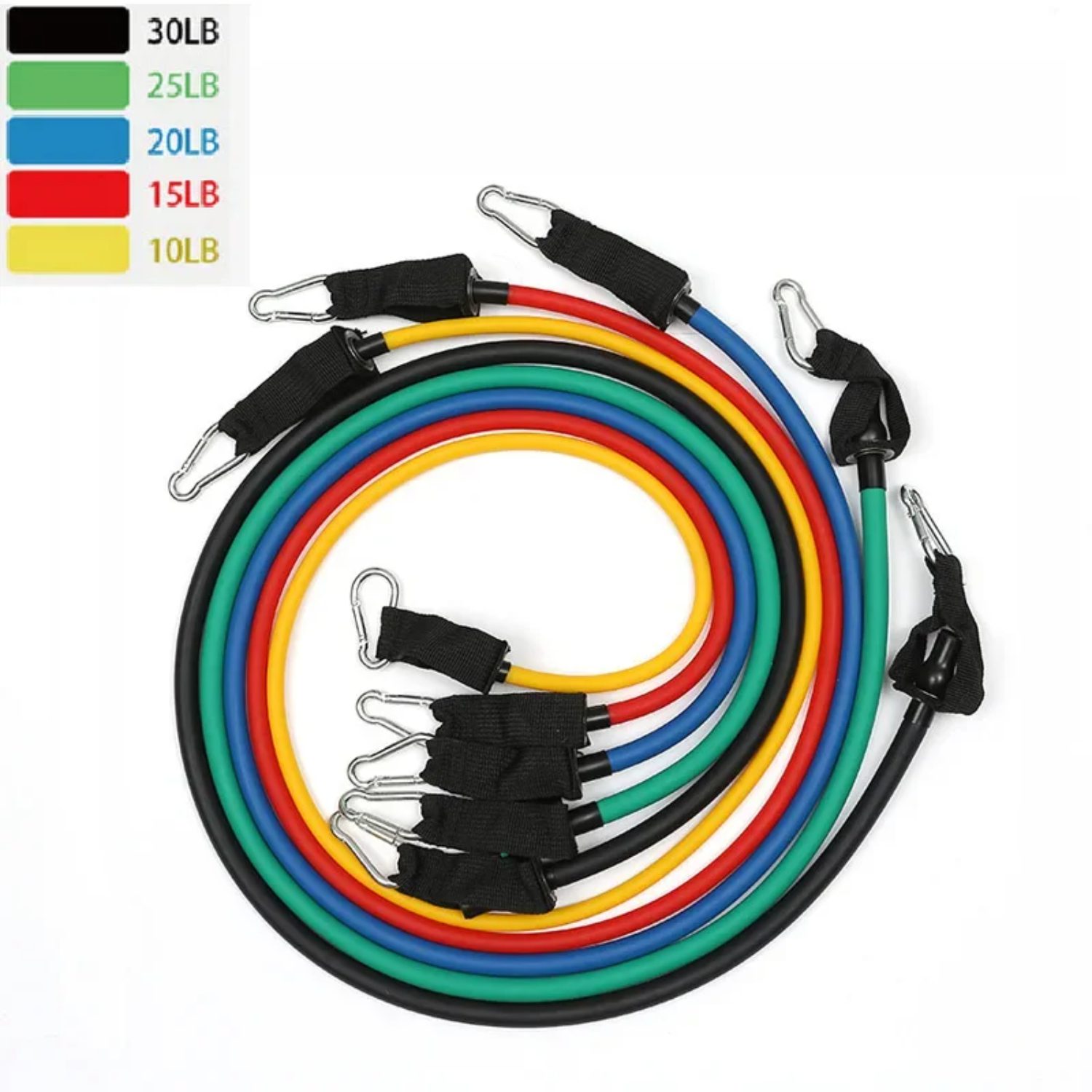 long-lasting resistance bands set - Ideal for yoga, Pilates, and all fitness routines. Set of 11 high-grade rubber loop tube ban