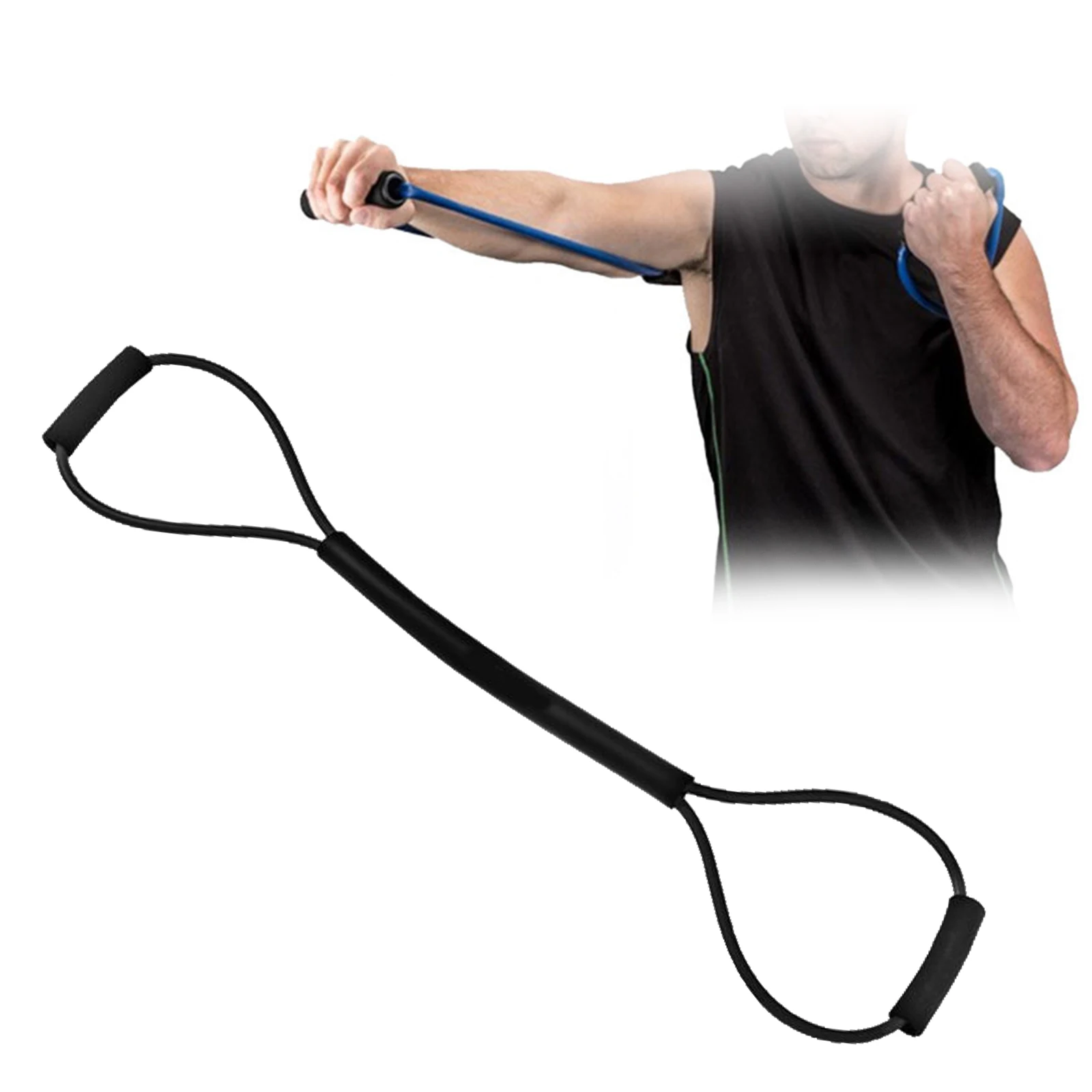 Resistance Bands Shadow Boxing Gym Indoor Pull Rope Home Black 35LB Yoga Elastic Tension Rope Fitness women fitness Latex Band
