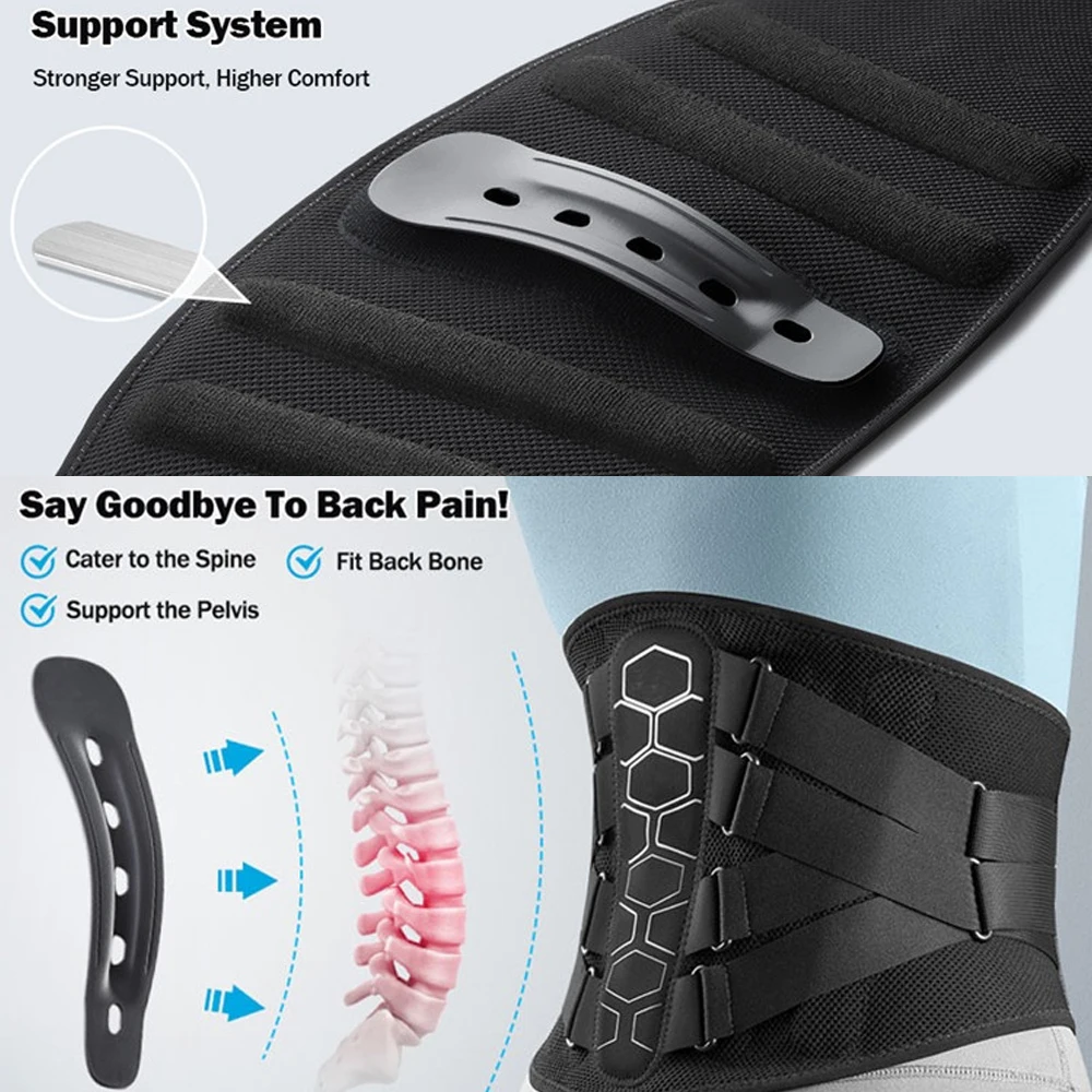 Back Brace for Lower Back Pain, Sciatica, Herniated Disc, Scoliosis, Back Support Belt with Soft Pad, Lightweight Lumbar Support Back Brace for Lower Back Pain, Sciatica, Herniated Disc, Scoliosis, Back Support Belt with Soft Pad, Lightweight Lumbar Support