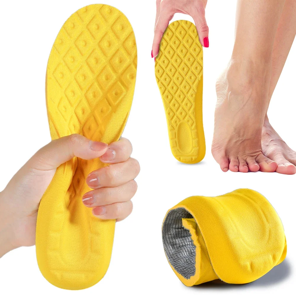4Pcs Soft Latex Memory Foam Insoles Women Men Sport Running Foot Support Shoe Pad Breathable Orthopedic Feet Care Insert Cushion