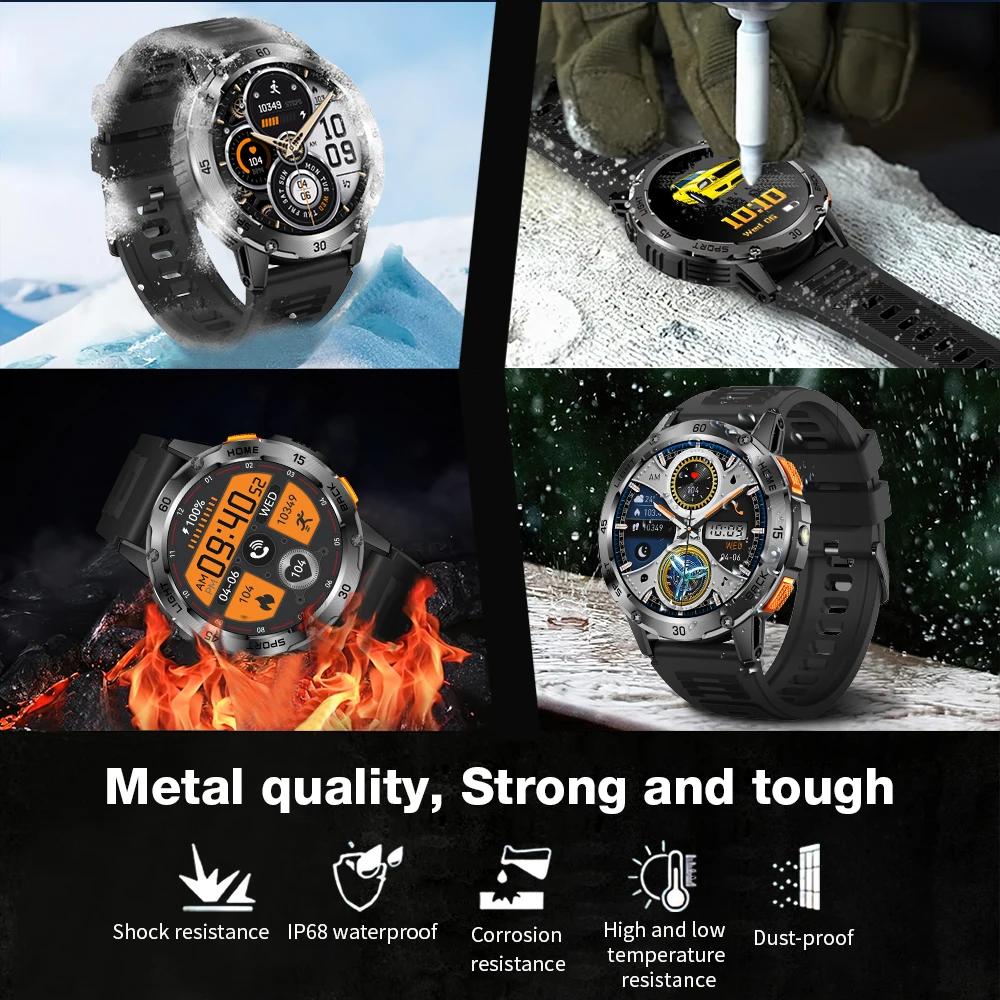 BlitzWolf BW-AT7 1.53inch Built-in Flashlight bluetooth Call Heart Rate Blood Monitor Sleep Monitoring Smart Watches for Men