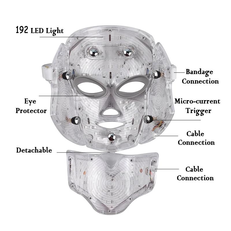 Led Face and Neck Mask Beauty Electric Face Mask for Woman Man 7 Colors Light LED Mask Facial Skin Care Repair Skin Whitening