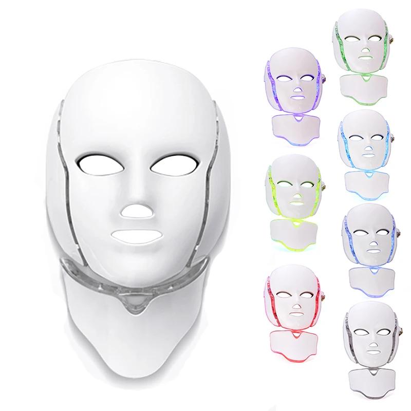 Led Face and Neck Mask Beauty Electric Face Mask for Woman Man 7 Colors Light LED Mask Facial Skin Care Repair Skin Whitening