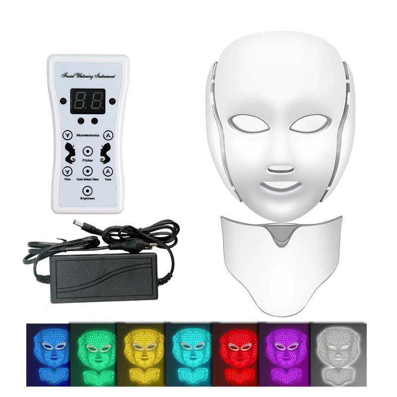 Led Face and Neck Mask Beauty Electric Face Mask for Woman Man 7 Colors Light LED Mask Facial Skin Care Repair Skin Whitening