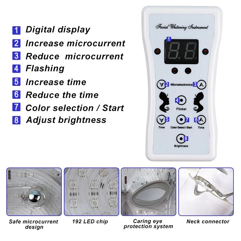 Led Face and Neck Mask Beauty Electric Face Mask for Woman Man 7 Colors Light LED Mask Facial Skin Care Repair Skin Whitening
