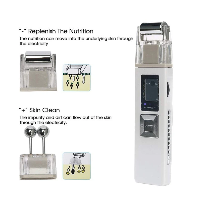 Wireless Galvanic Microcurrent Skin Firming Machine Face Skin Cleaner Skin Tightening Tools Facial Lifting Device Massage Roller