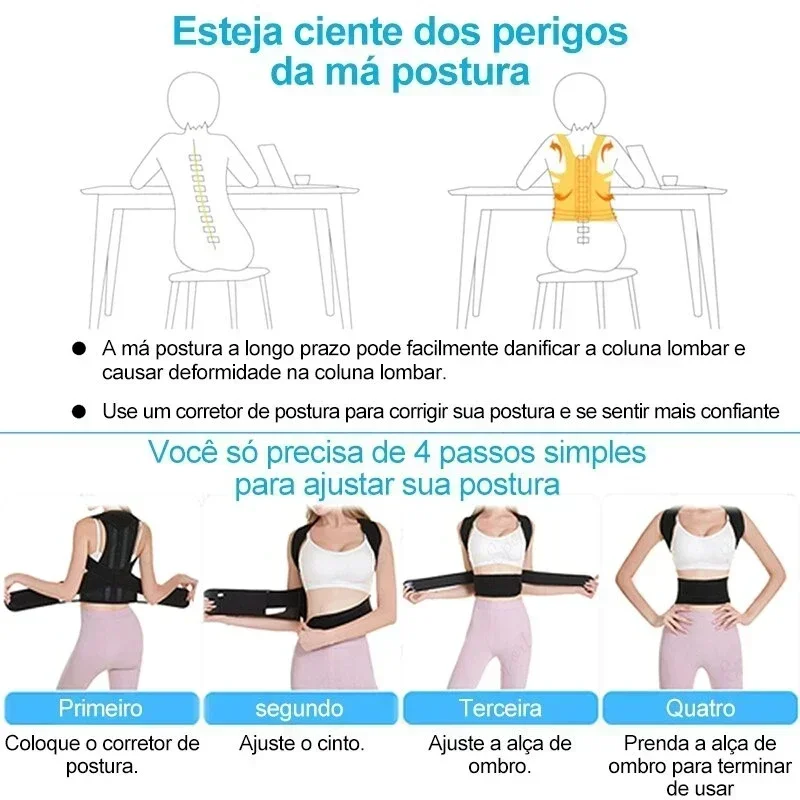 Adjustable Back Brace Posture Corrector Belt for Women & Men Lumbar Support Shoulder Support for Improving Scoliosis Adjustable Back Brace Posture Corrector Belt for Women & Men Lumbar Support Shoulder Support for Improving Scoliosis