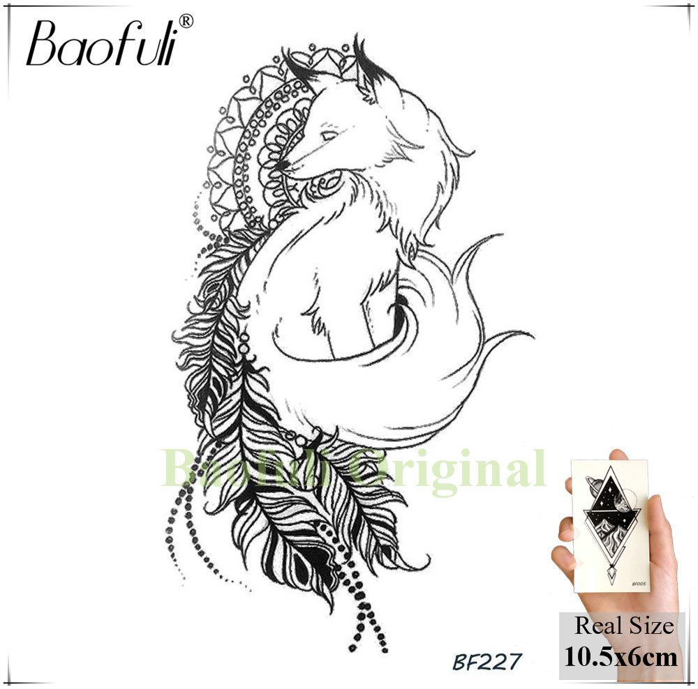DIY Geometric Animals Fox Plant Temporary Tattoo Women Sexy Waterproof Disposable Black Tatoos Body Art Painting Tattoo Stickers DIY Geometric Animals Fox Plant Temporary Tattoo Women Sexy Waterproof Disposable Black Tatoos Body Art Painting Tattoo Stickers