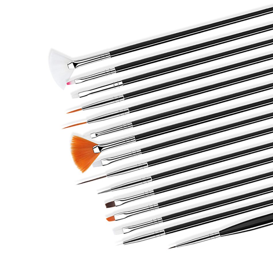 ROHWXY Nail Brush For Manicure Gel Brush For Nail Art 15Pcs/Set Ombre Brush For Gradient For Gel Nail Polish Painting Drawing ROHWXY Nail Brush For Manicure Gel Brush For Nail Art 15Pcs/Set Ombre Brush For Gradient For Gel Nail Polish Painting Drawing