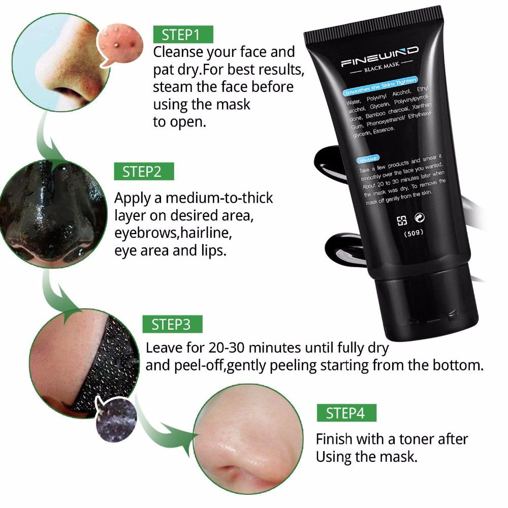 Mabox Black Mask Peel Off Bamboo Charcoal Purifying Blackhead Remover Mask Deep Cleansing for AcneScars Blemishes WrinklesFacial Mabox Black Mask Peel Off Bamboo Charcoal Purifying Blackhead Remover Mask Deep Cleansing for AcneScars Blemishes WrinklesFacial