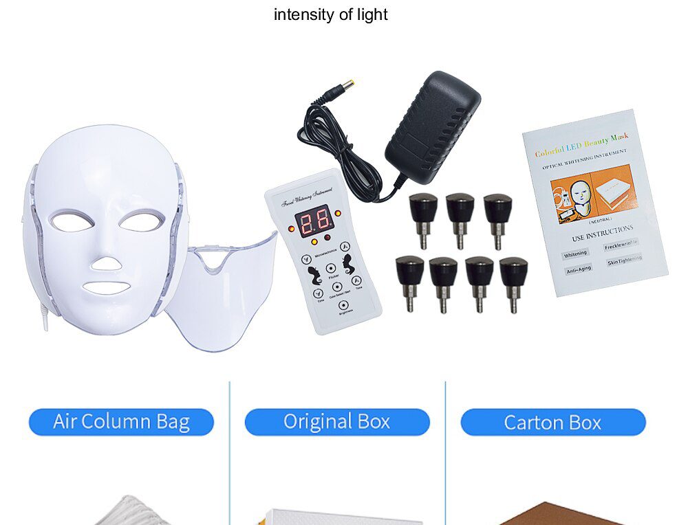 LiCheng LED Facial Mask Beauty Skin Rejuvenation Photon Light 7 Colors Mask with Neck Therapy Wrinkle Acne Tighten Skin Tool LiCheng LED Facial Mask Beauty Skin Rejuvenation Photon Light 7 Colors Mask with Neck Therapy Wrinkle Acne Tighten Skin Tool