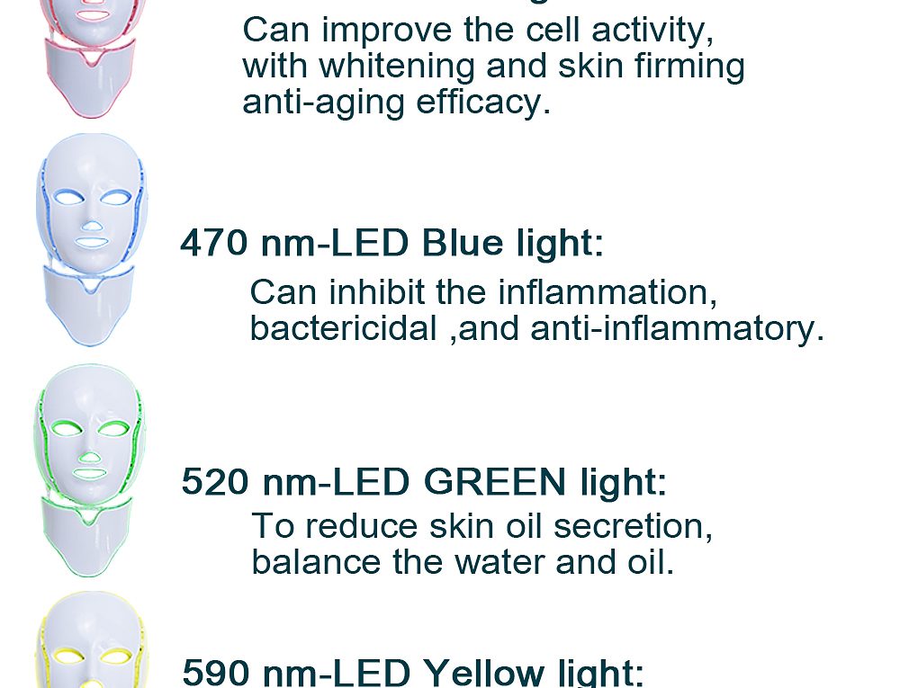 LiCheng LED Facial Mask Beauty Skin Rejuvenation Photon Light 7 Colors Mask with Neck Therapy Wrinkle Acne Tighten Skin Tool LiCheng LED Facial Mask Beauty Skin Rejuvenation Photon Light 7 Colors Mask with Neck Therapy Wrinkle Acne Tighten Skin Tool