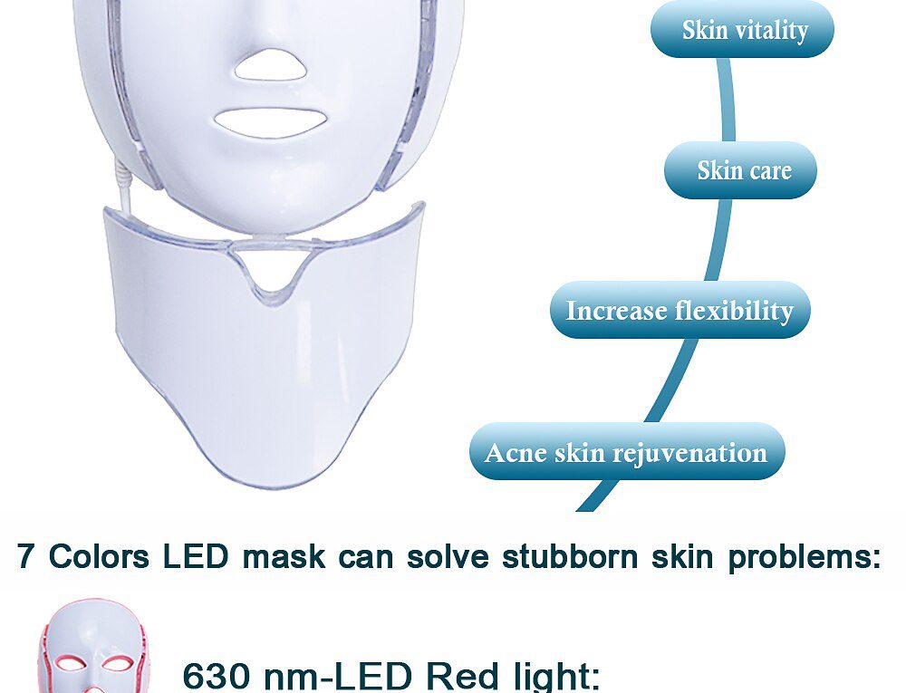 LiCheng LED Facial Mask Beauty Skin Rejuvenation Photon Light 7 Colors Mask with Neck Therapy Wrinkle Acne Tighten Skin Tool LiCheng LED Facial Mask Beauty Skin Rejuvenation Photon Light 7 Colors Mask with Neck Therapy Wrinkle Acne Tighten Skin Tool