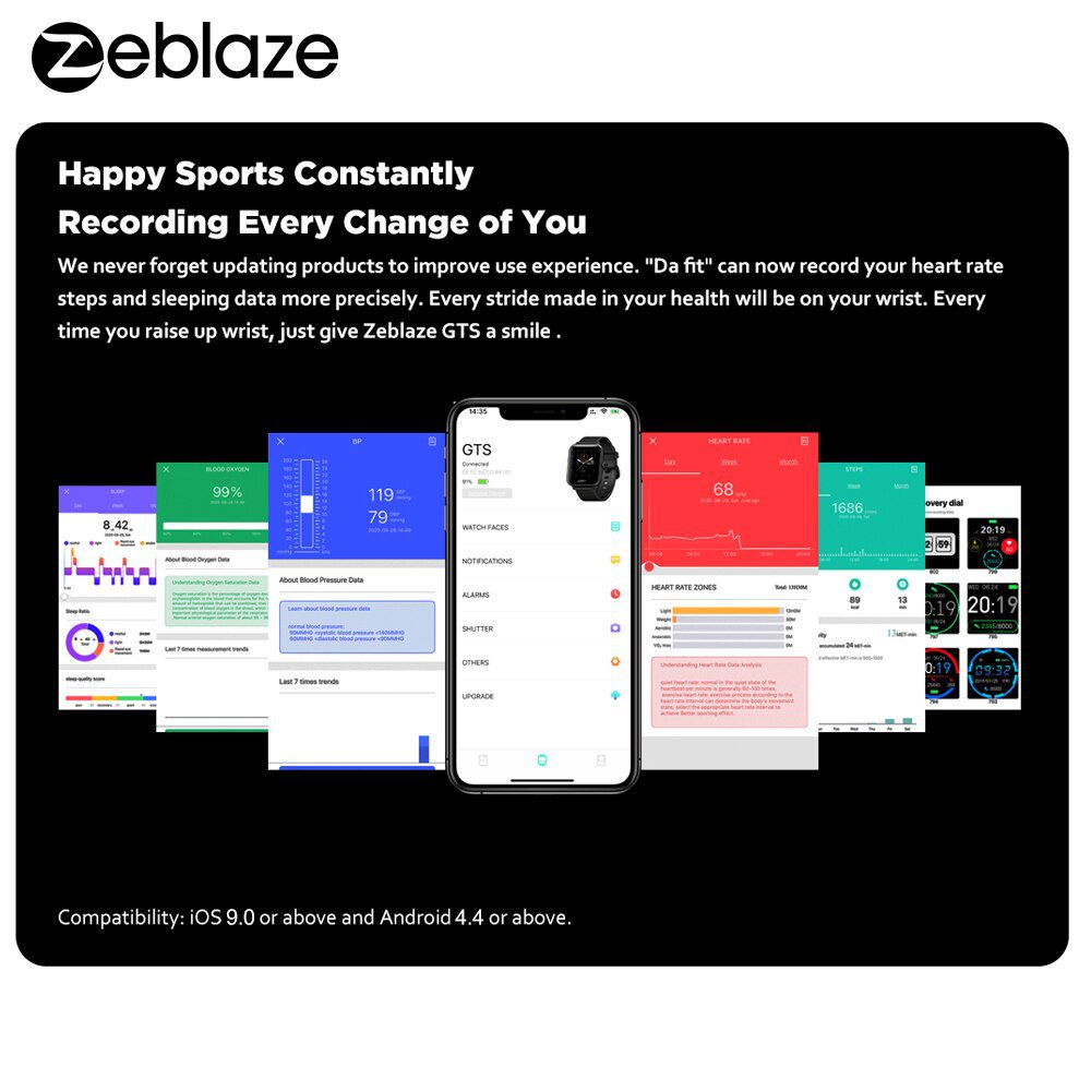 Zeblaze GTS Smart Watch for Phone-Calls Smartwatch Fitness Sleep Heart Rate Blood Pressure Monitor IP67 Waterproof Smart Watches Zeblaze GTS Smart Watch for Phone-Calls Smartwatch Fitness Sleep Heart Rate Blood Pressure Monitor IP67 Waterproof Smart Watches