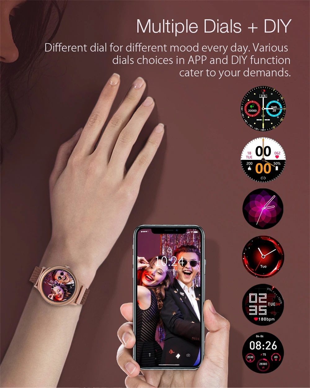 BlitzWolf BW-AH1 Waterproof Smart Watch Women Lovely Bracelet Heart Rate Monitor Sleep Monitoring Smartwatch Connect IOS Android BlitzWolf BW-AH1 Waterproof Smart Watch Women Lovely Bracelet Heart Rate Monitor Sleep Monitoring Smartwatch Connect IOS Android