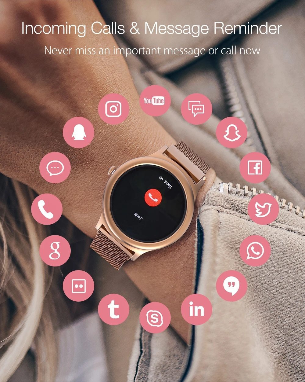 BlitzWolf BW-AH1 Waterproof Smart Watch Women Lovely Bracelet Heart Rate Monitor Sleep Monitoring Smartwatch Connect IOS Android BlitzWolf BW-AH1 Waterproof Smart Watch Women Lovely Bracelet Heart Rate Monitor Sleep Monitoring Smartwatch Connect IOS Android