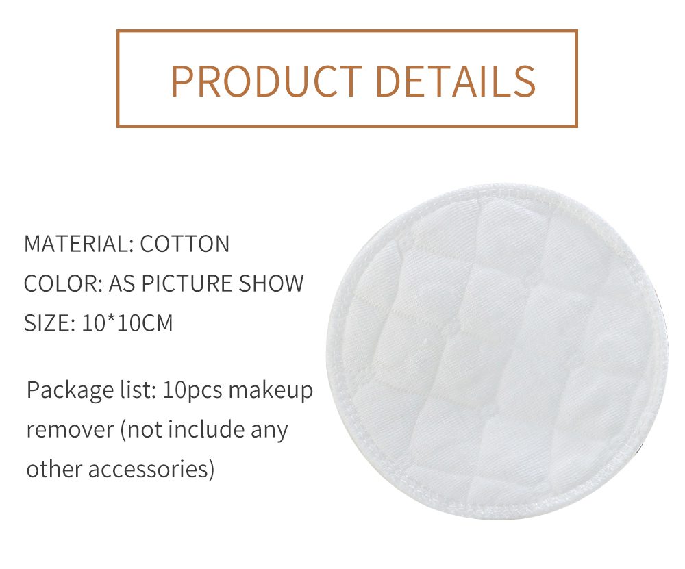 10pcs Reusable Cotton Pads Washable Makeup Remover Pad Soft Face Skin Cleaner Facial Cleaning Beauty Tool for Women Breast Pads 10pcs Reusable Cotton Pads Washable Makeup Remover Pad Soft Face Skin Cleaner Facial Cleaning Beauty Tool for Women Breast Pads