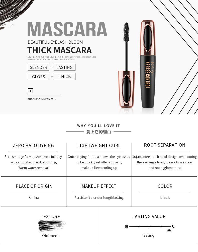 4D Mascara Waterproof Silk Mascara Makeup Eyelash Thick Curly 3D Three-dimensional Eyelash Professional Cosmetic VIP 4D Mascara Waterproof Silk Mascara Makeup Eyelash Thick Curly 3D Three-dimensional Eyelash Professional Cosmetic VIP