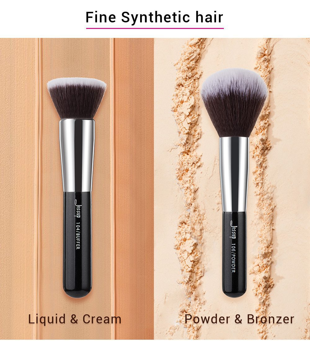 Jessup Makeup brushes set Black/Silver Professional with Natural Hair Foundation Powder Eyeshadow Make up Brush Blush 6pcs-25pcs Jessup Makeup brushes set Black/Silver Professional with Natural Hair Foundation Powder Eyeshadow Make up Brush Blush 6pcs-25pcs