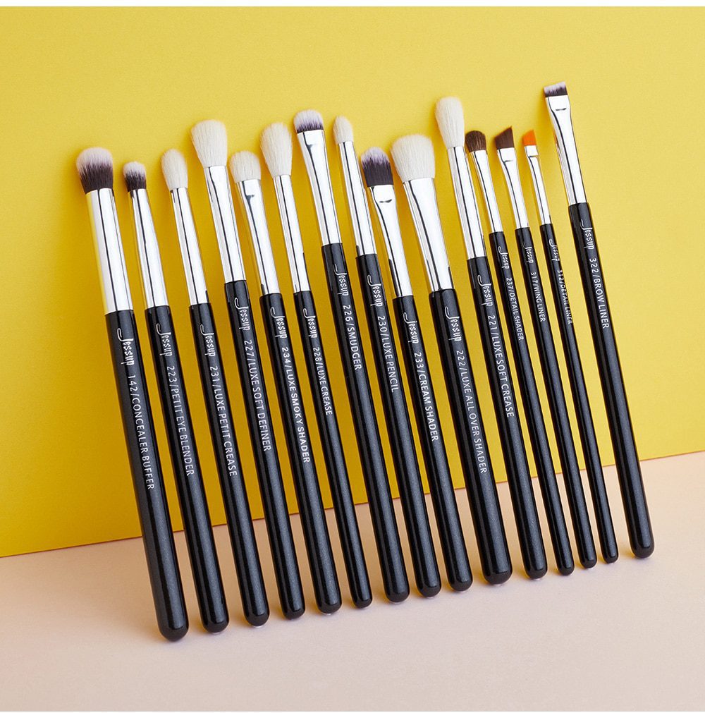 Jessup Makeup brushes set Black/Silver Professional with Natural Hair Foundation Powder Eyeshadow Make up Brush Blush 6pcs-25pcs Jessup Makeup brushes set Black/Silver Professional with Natural Hair Foundation Powder Eyeshadow Make up Brush Blush 6pcs-25pcs