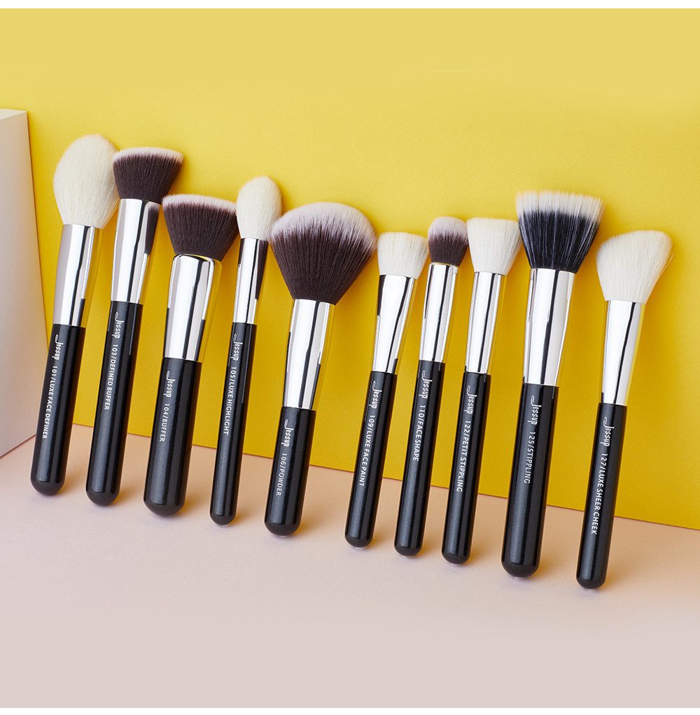 Jessup Makeup brushes set Black/Silver Professional with Natural Hair Foundation Powder Eyeshadow Make up Brush Blush 6pcs-25pcs Jessup Makeup brushes set Black/Silver Professional with Natural Hair Foundation Powder Eyeshadow Make up Brush Blush 6pcs-25pcs