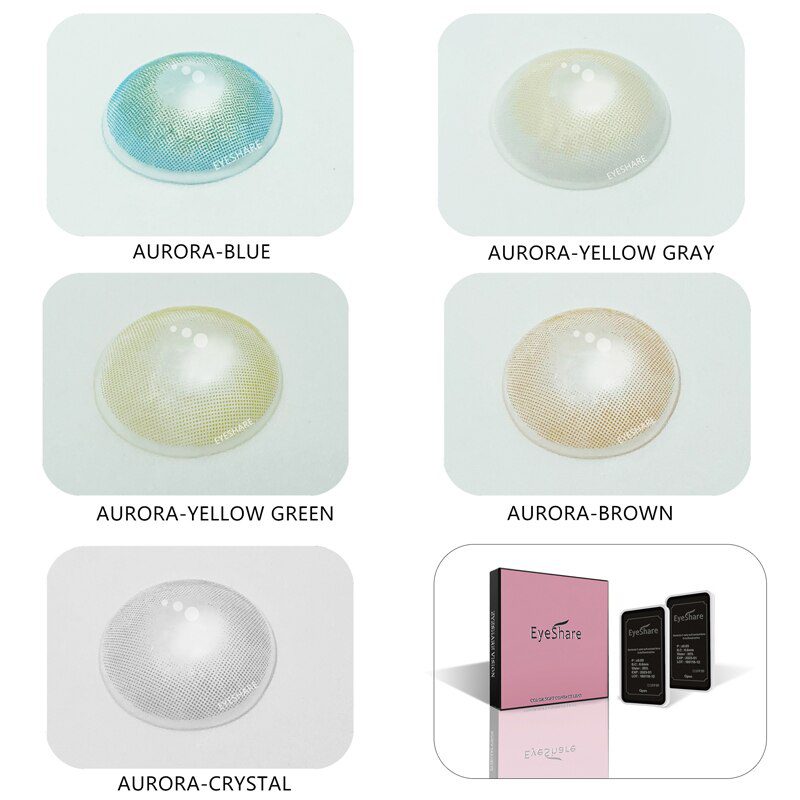 EYESHARE 1 Pair Aurora Europe Colored Contact Lens Yearly Use Cosmetic Contact Lenses Eye Color EYESHARE 1 Pair Aurora Europe Colored Contact Lens Yearly Use Cosmetic Contact Lenses Eye Color