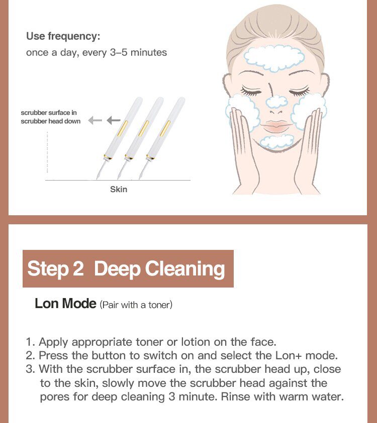 Ultrasonic Skin Scrubber Vibration Face Spatula Blackhead Remover Facial Scrubber Shovel Clean Cavitation Peeling Facial Lifting