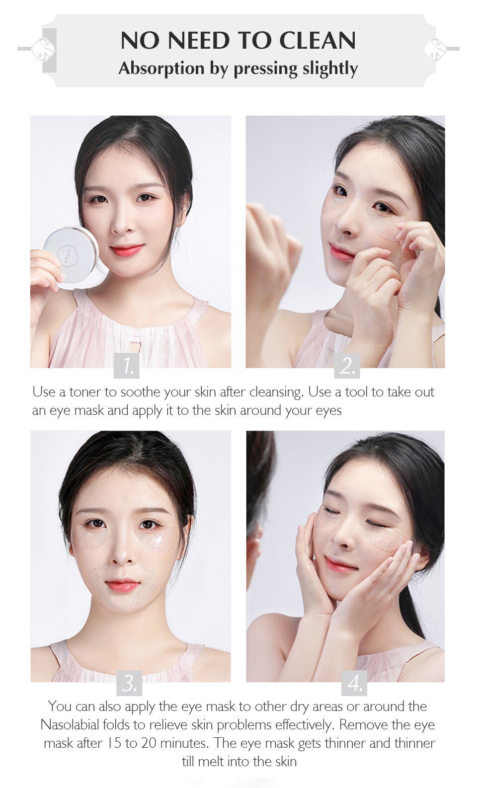 MEIKING Eye Patches 60 Pcs Hyaluronic Acid Nicotinamide Remover Dark Circles Anti-wrinkle Mask Under The Eyes Of Korea