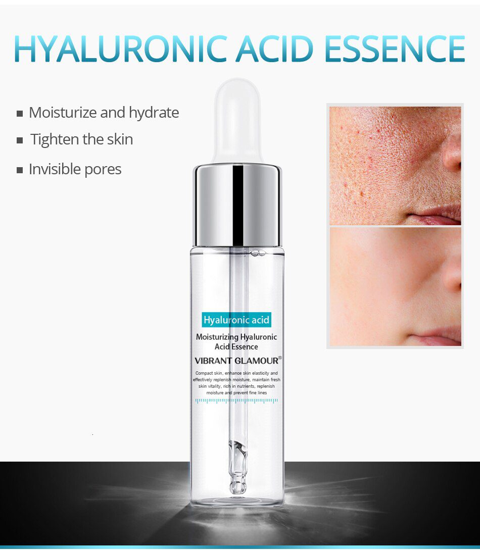 VIBRANT GLAMOUR 2Pcs Hyaluronic Acid Face Serum Shrink Pores Moisturizing Dry Rough Skin Essence Anti-Acne Whitening Skin Care VIBRANT GLAMOUR 2Pcs Hyaluronic Acid Face Serum Shrink Pores Moisturizing Dry Rough Skin Essence Anti-Acne Whitening Skin Care