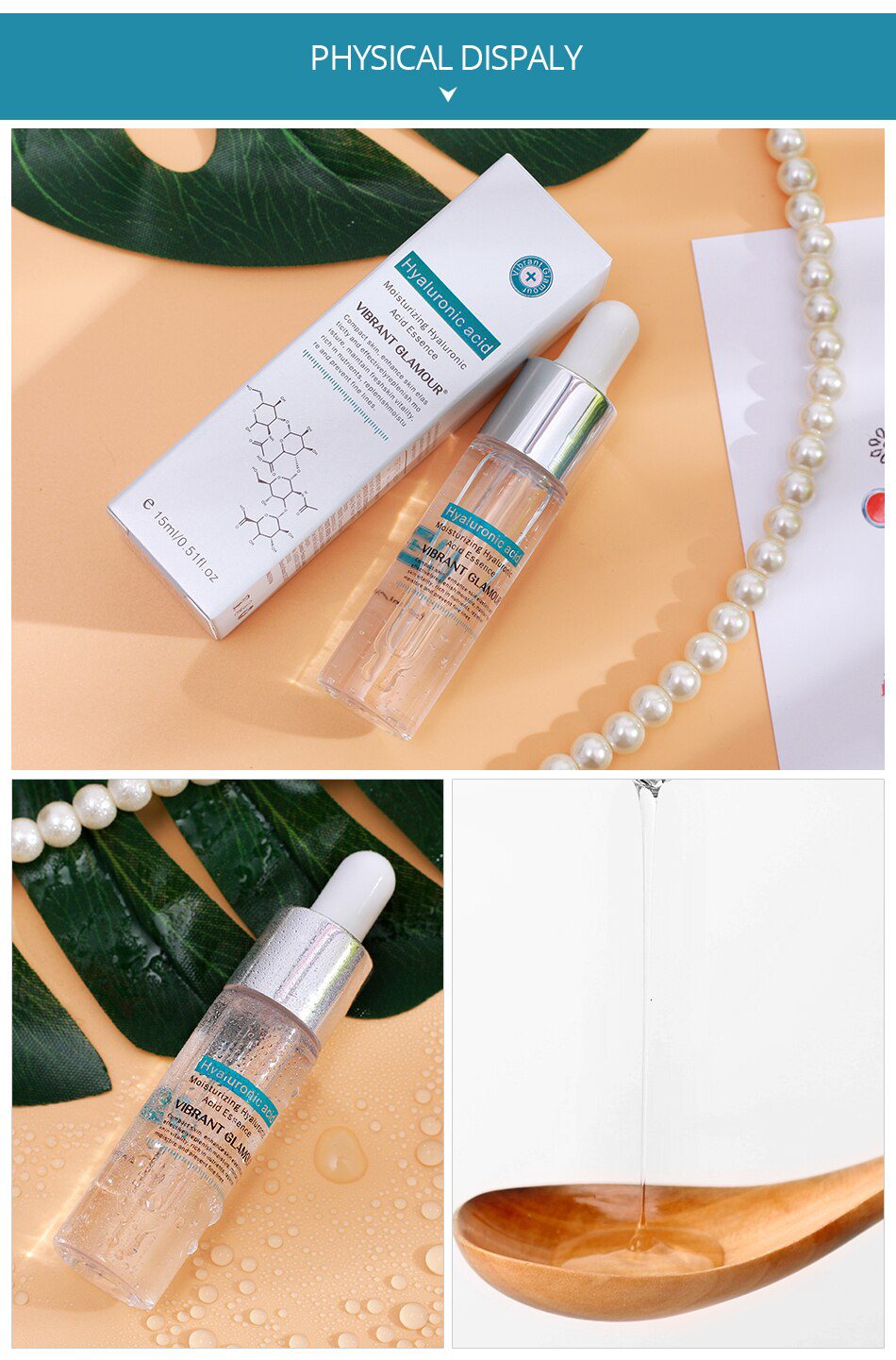 VIBRANT GLAMOUR 2Pcs Hyaluronic Acid Face Serum Shrink Pores Moisturizing Dry Rough Skin Essence Anti-Acne Whitening Skin Care VIBRANT GLAMOUR 2Pcs Hyaluronic Acid Face Serum Shrink Pores Moisturizing Dry Rough Skin Essence Anti-Acne Whitening Skin Care