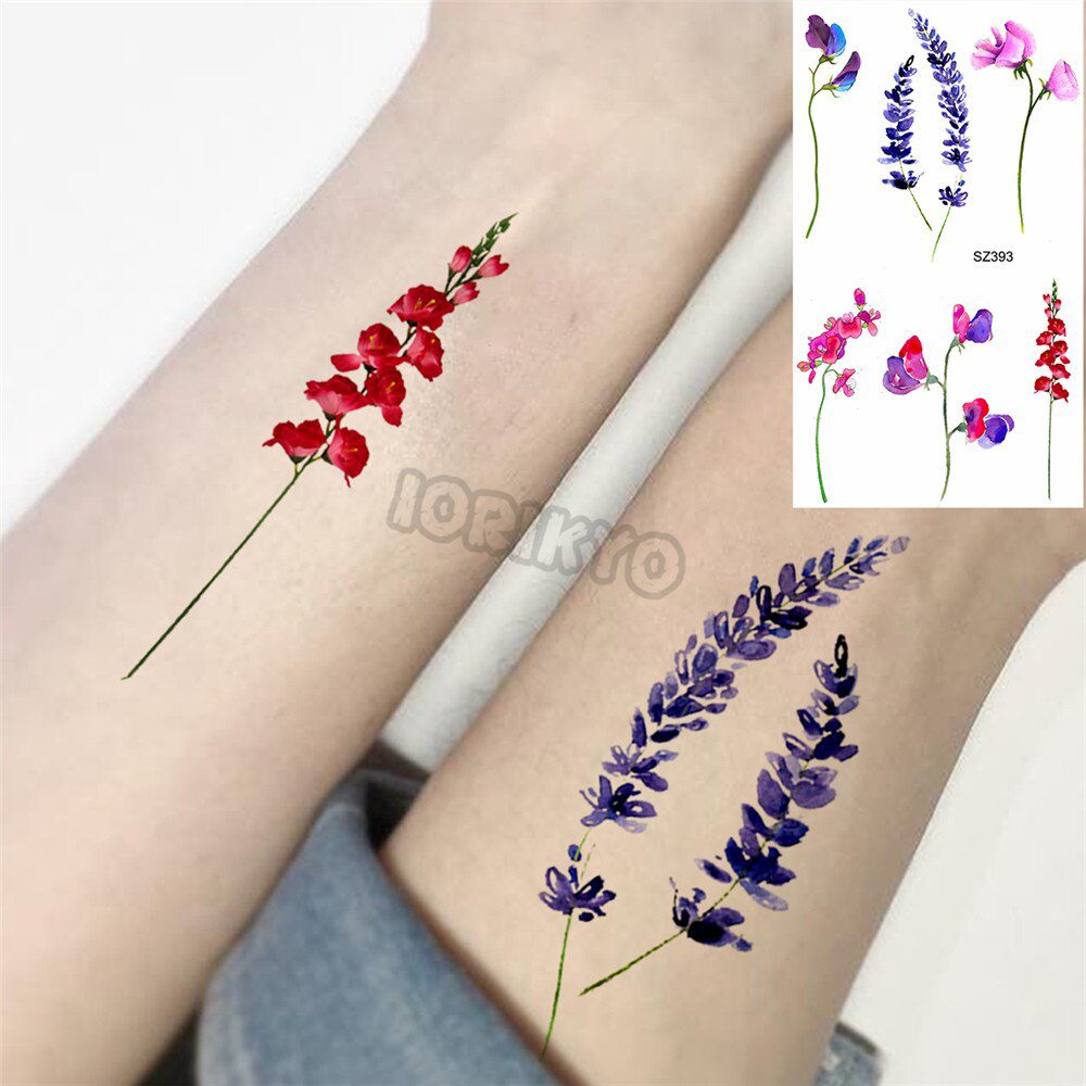 Colorful Hummingbird Small Temporary Tattoos For Women Girls Lavender Plum Blossom Fake Tattoo Sticker Wedding Neck Tatoos Ear Colorful Hummingbird Small Temporary Tattoos For Women Girls Lavender Plum Blossom Fake Tattoo Sticker Wedding Neck Tatoos Ear