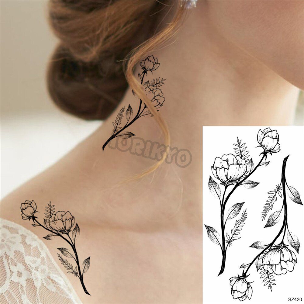 Colorful Hummingbird Small Temporary Tattoos For Women Girls Lavender Plum Blossom Fake Tattoo Sticker Wedding Neck Tatoos Ear Colorful Hummingbird Small Temporary Tattoos For Women Girls Lavender Plum Blossom Fake Tattoo Sticker Wedding Neck Tatoos Ear