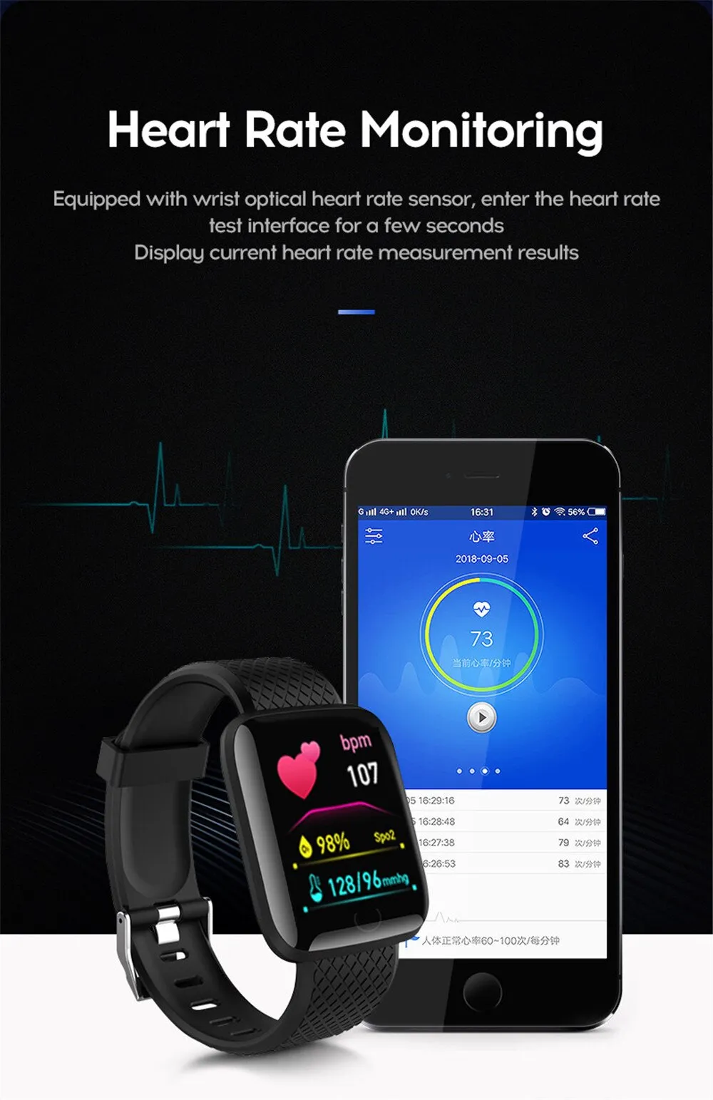 116plu Real Stepcount Smart Watch Multi Function Step Connected Smart Watch For Men And Women Suitable For And Android 116plu Real Stepcount Smart Watch Multi Function Step Connected Smart Watch For Men And Women Suitable For And Android