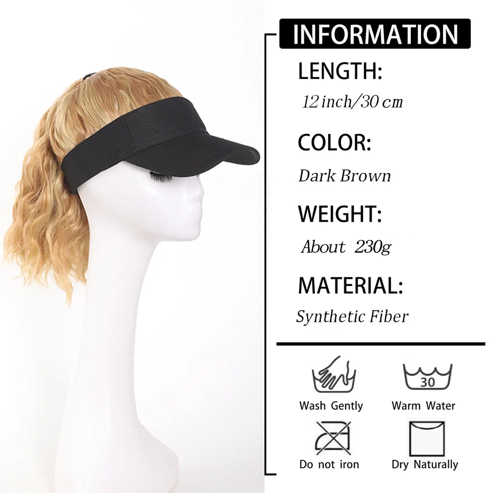 Ponytail Wig Baseball Cap with Hair Synthetic Long Wavy Hair for Women Daily Party Use Ponytail Wig Baseball Cap with Hair Synthetic Long Wavy Hair for Women Daily Party Use