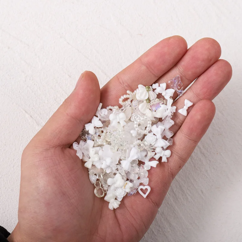 100PCS Mixed Design 3D Arcylic Nail Art Decorations Charms Kawaii Accessories Black White Aurora Bow Tie Heart Manicure Parts 100PCS Mixed Design 3D Arcylic Nail Art Decorations Charms Kawaii Accessories Black White Aurora Bow Tie Heart Manicure Parts