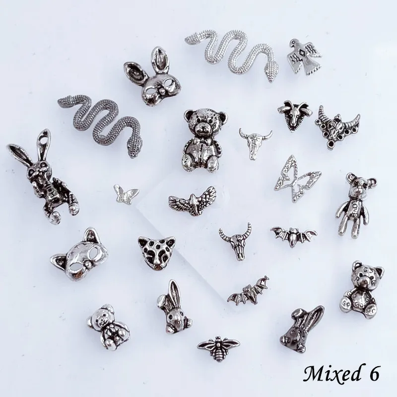 50pcs/Pack Japan Korea Metal Nail Art Parts Charms Vintage Mixed Design Cross Heart Flower Chain Loop 3D DIY Alloy Accessories 50pcs/Pack Japan Korea Metal Nail Art Parts Charms Vintage Mixed Design Cross Heart Flower Chain Loop 3D DIY Alloy Accessories