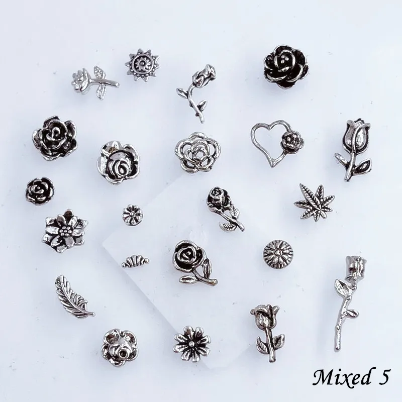50pcs/Pack Japan Korea Metal Nail Art Parts Charms Vintage Mixed Design Cross Heart Flower Chain Loop 3D DIY Alloy Accessories 50pcs/Pack Japan Korea Metal Nail Art Parts Charms Vintage Mixed Design Cross Heart Flower Chain Loop 3D DIY Alloy Accessories