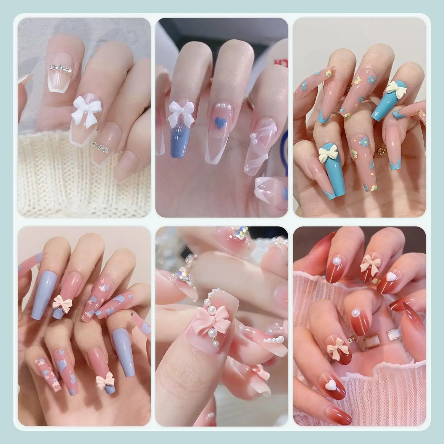 12grid/box Mixed Bow Ribbon Nail Art Resin Charms Five-petal Flower Hollowed Out Pearl Set Jewelry DIY Nail Art Accessories *## 12grid/box Mixed Bow Ribbon Nail Art Resin Charms Five-petal Flower Hollowed Out Pearl Set Jewelry DIY Nail Art Accessories *##