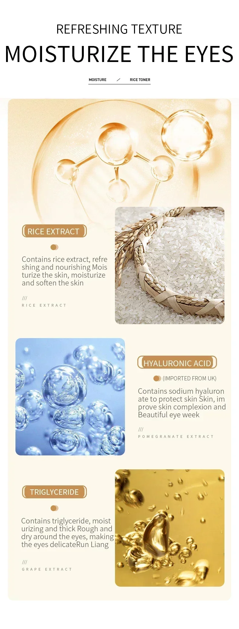 BIOAQUA White Rice Skin Care Sets Eye Cream Eye Mask Anti Dark Circles Eyes Bags Remover Moisturizing Puffiness Skin Care Kit BIOAQUA White Rice Skin Care Sets Eye Cream Eye Mask Anti Dark Circles Eyes Bags Remover Moisturizing Puffiness Skin Care Kit