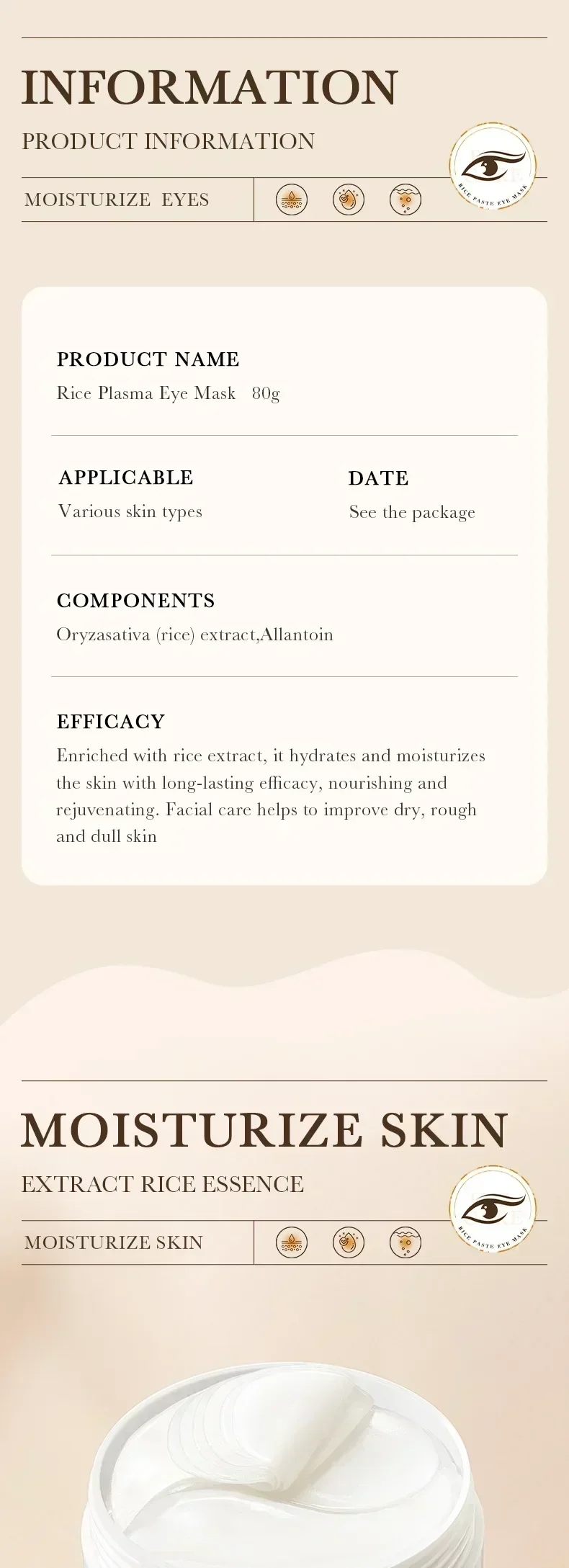 BIOAQUA White Rice Skin Care Sets Eye Cream Eye Mask Anti Dark Circles Eyes Bags Remover Moisturizing Puffiness Skin Care Kit BIOAQUA White Rice Skin Care Sets Eye Cream Eye Mask Anti Dark Circles Eyes Bags Remover Moisturizing Puffiness Skin Care Kit